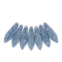 Czech Glass Daggers Perlen 5x16mm Chalk white teracota blue 03000-15464